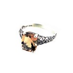 Marcasite and Citrine Filigree Ring